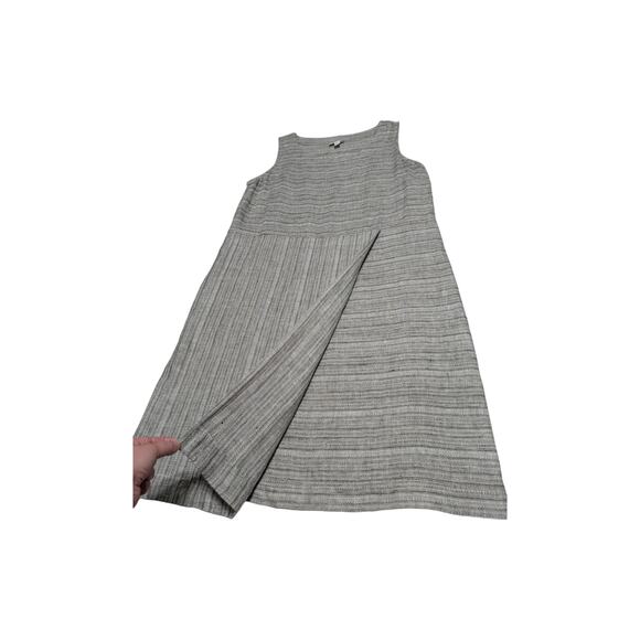 J. Jill Pure Jill Linen Faux Wrap Dress Gray Lagenlook Sleeveless Womens Medium - Picture 4 of 6